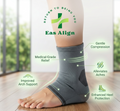 Adjustable Ankle Support Brace | Firm Compression Sleeve For Pain Relief Stability And Recovery | Ergonomic Wrap Around Design For Sports And Daily Use | Unisex Grey 1 Pair