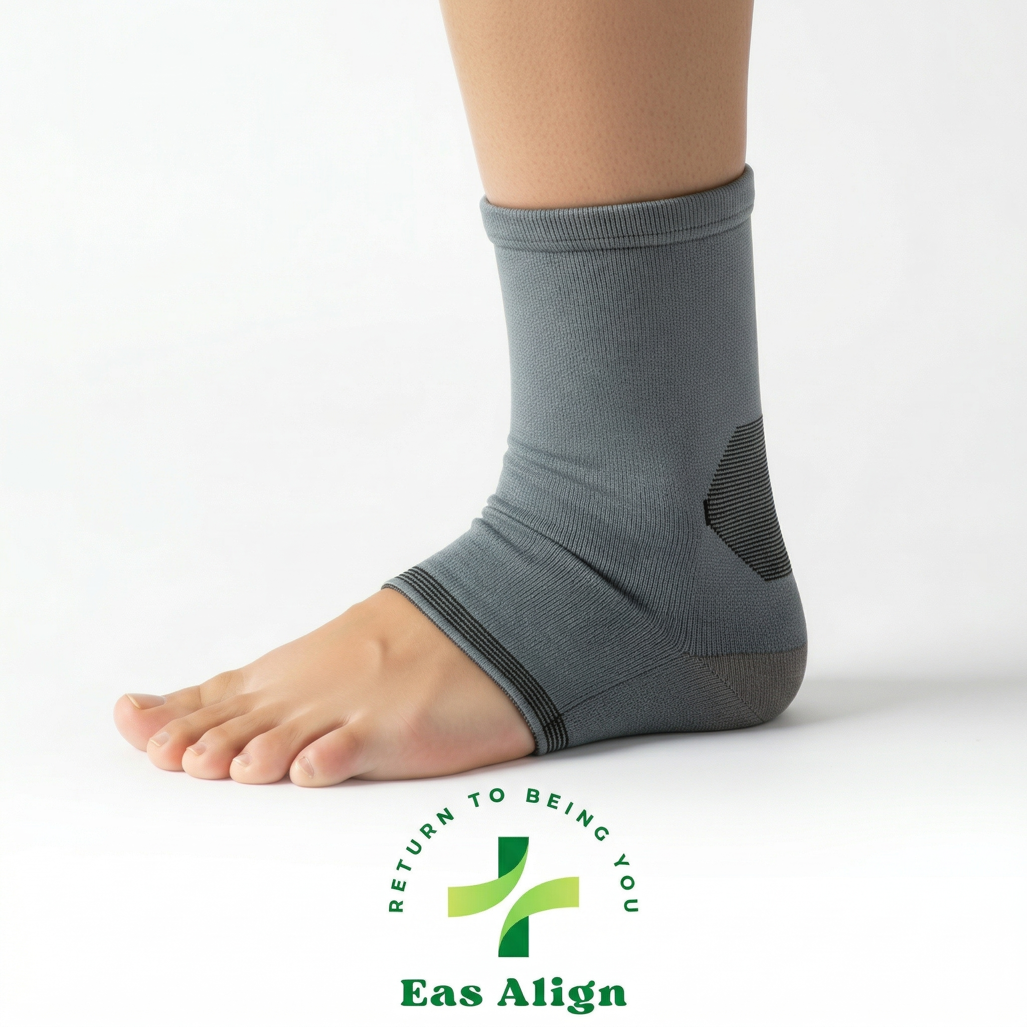 Adjustable Ankle Support Brace | Firm Compression Sleeve For Pain Relief Stability And Recovery | Ergonomic Wrap Around Design For Sports And Daily Use | Unisex Grey 1 Pair