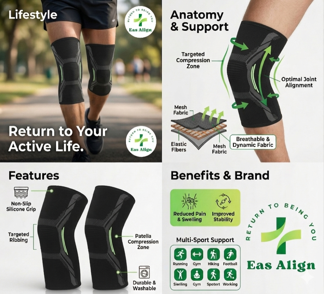 Orthopedic Knee Cap Compression Brace | Knee Protector & Guard for Men & Women | Breathable Anti‑Slip Patella Ring Joint Support | Fit for Sports, Gym, Running, Arthritis & Workouts