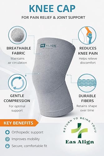 Cotton Knee Cap | Gentle Support Sleeve For Comfort Stability And Stress Relief | Soft Breathable Stretchable Fabric For Daily Use And Light Workouts | Unisex 1 Pair
